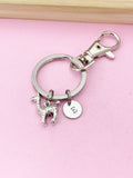 Llama Keychain, Initial Charm, Personalized Pet Gift
