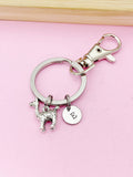 Llama Keychain, Initial Charm, Personalized Pet Gift