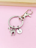 Llama Keychain, Initial Charm, Personalized Pet Gift