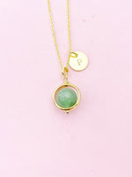 Green Aventurine Necklace, Natural Gemstone Jewelry, Personalized Gift, N4608