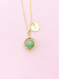 Green Aventurine Necklace, Natural Gemstone Jewelry, Personalized Gift, N4608