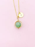 Green Aventurine Necklace, Natural Gemstone Jewelry, Personalized Gift, N4608