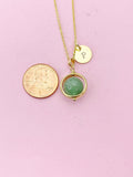 Green Aventurine Necklace, Natural Gemstone Jewelry, Personalized Gift, N4608