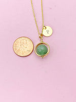 Green Aventurine Necklace, Natural Gemstone Jewelry, Personalized Gift, N4608