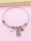 Silver Eggs Carton Charm Bracelet, N5698B