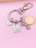 Silver Eye Chart Reading Glasses Charm Keychain, N147B