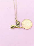 Gold Lion Charm Necklace,  N414