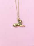 Gold Lion Charm Necklace,  N414
