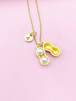 Silver or Gold Peanut Charm Necklace, Birthday Gifts, Personalized Gifts, N5126B