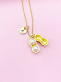 Silver or Gold Peanut Charm Necklace, Birthday Gifts, Personalized Gifts, N5126B