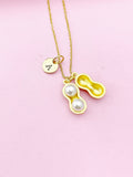 Silver or Gold Peanut Charm Necklace, Birthday Gifts, Personalized Gifts, N5126B