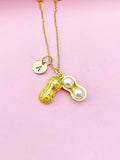 Silver or Gold Peanut Charm Necklace, Birthday Gifts, Personalized Gifts, N5126B