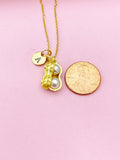 Silver or Gold Peanut Charm Necklace, Birthday Gifts, Personalized Gifts, N5126B