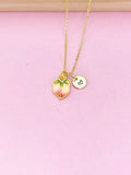 Gold Peach Charm Necklace, N5786