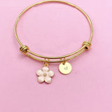 Magnolias Bracelet, Gold Flower Bracelet Gift, Personalized Gift, N1956C