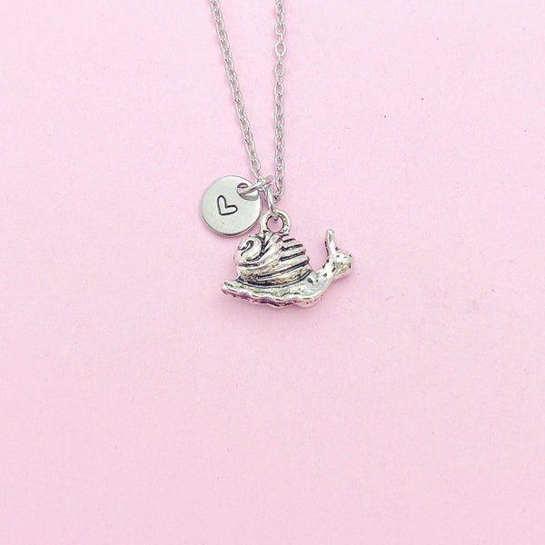 Silver Snail Charm Necklace, Snail Jewelry, Snail Charm, Insect Necklace, Personalized Gift, N2098