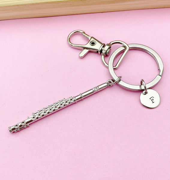 Silver Flute Charm Keychain, N5700