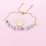 Gold Fluorite Bolo Bracelet, Natural Gemstone Jewelry, N4277Z
