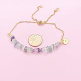 Gold Fluorite Bolo Bracelet, Natural Gemstone Jewelry, N4277Z