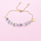 Gold Fluorite Bolo Bracelet, Natural Gemstone Jewelry, N4277Z