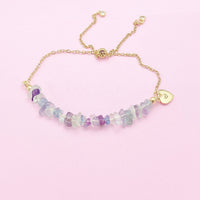 Gold Fluorite Bolo Bracelet, Natural Gemstone Jewelry, N4277Z