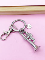 Silver Trumpet Charm Keychain, N5701