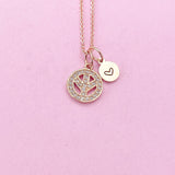 Peace Necklace, Rose Gold Necklace, Dainty Necklace, N4506