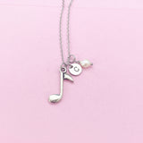 Silver Music Note Melody Charm Necklace, BN35