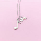 Silver Music Note Melody Charm Necklace, BN35