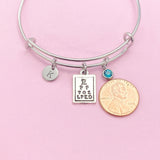 Silver Eye Chart Charm Bracelet, Snellen Charm, Optometry Gift, Medical Eye Doctor Gift, Graduation Gift, N2233A