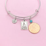 Silver Eye Chart Charm Bracelet, Snellen Charm, Optometry Gift, Medical Eye Doctor Gift, Graduation Gift, N2233A