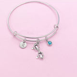 Silver Eyeglasses Charm Bracelet, Reading Glasses Charm, Optometry Gift, Medical Eye Doctor Gift, Graduation Gift, N2233B