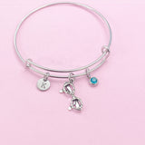 Silver Eyeglasses Charm Bracelet, Reading Glasses Charm, Optometry Gift, Medical Eye Doctor Gift, Graduation Gift, N2233B