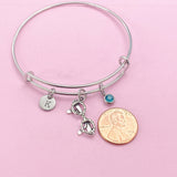 Silver Eyeglasses Charm Bracelet, Reading Glasses Charm, Optometry Gift, Medical Eye Doctor Gift, Graduation Gift, N2233B
