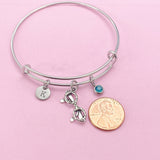 Silver Eyeglasses Charm Bracelet, Reading Glasses Charm, Optometry Gift, Medical Eye Doctor Gift, Graduation Gift, N2233B
