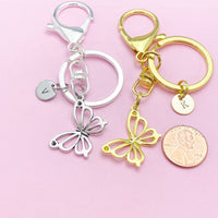 Gold Butterfly Charm Keychain, N131T