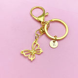 Gold Butterfly Charm Keychain, N131T