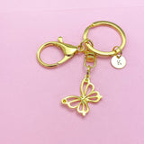 Gold Butterfly Charm Keychain, N131T