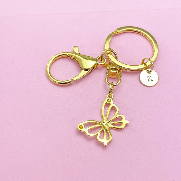 Gold Butterfly Charm Keychain, N131T