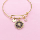 Gold Sunflower Charm Bracelet, N1401