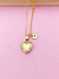 Tiny Gold Heart Locket Necklace, Love, Valentine Gift, N4042