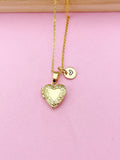 Tiny Gold Heart Locket Necklace, Love, Valentine Gift, N4042