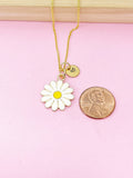 Gold Daisy Flower Charm Necklace N1509