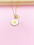 Gold Daisy Flower Charm Necklace N1509
