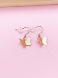 Rose Gold Butterfly Charm Earrings, N2770A