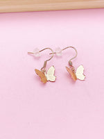 Rose Gold Butterfly Charm Earrings, N2770A