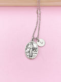 Silver Saint Luke Charm Necklace, N2717