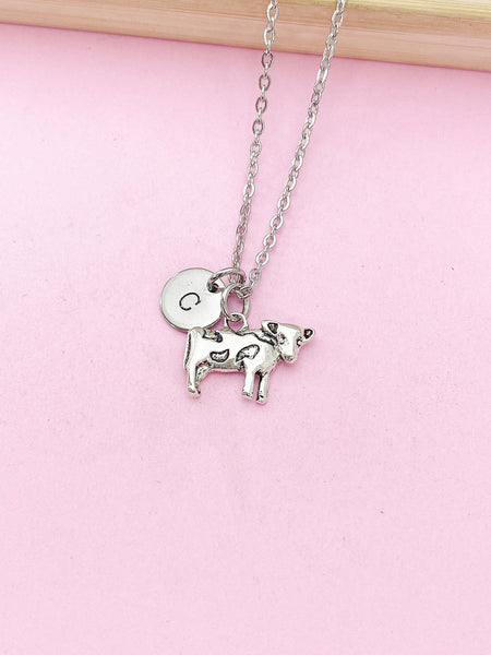 Silver Cow Charm Necklace, N2283