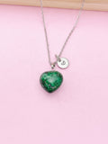 Silver Natural Ruby in Zoisite Heart Necklace, N5332D