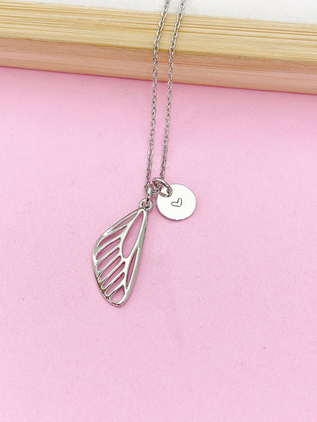 Silver Butterfly Wing Charm Necklace, N2015S